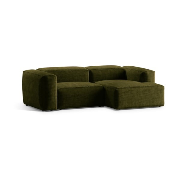 Žalios spalvos iš kordinio velveto kampinė sofa (su dešiniuoju kampu/su gultu) Bergamo – Cosmopolitan Design-image-2
