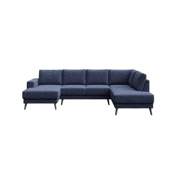 Kampinė sofa tamsiai mėlynos spalvos (su dešiniuoju kampu) Fynn – Ghado
