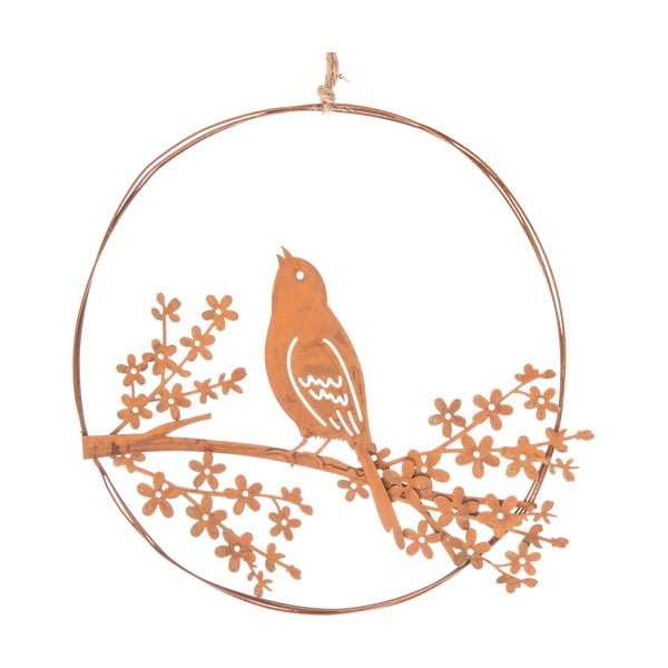 Oranžinė metalinė pakabinama dekoracija Dakls Singing Bird