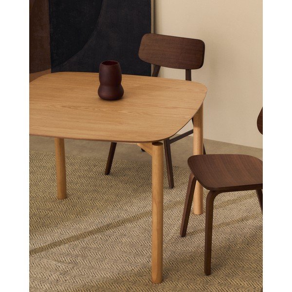 Valgomojo stalas iš uosio 100x100 cm Indara – Kave Home-image-1