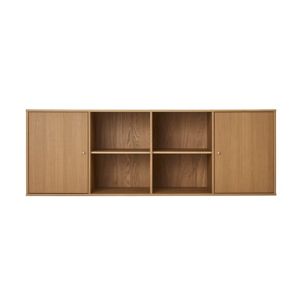 Žema pakabinama šoninė spintelė natūralios spalvos iš ąžuolo 176x61 cm Mistral – Hammel Furniture