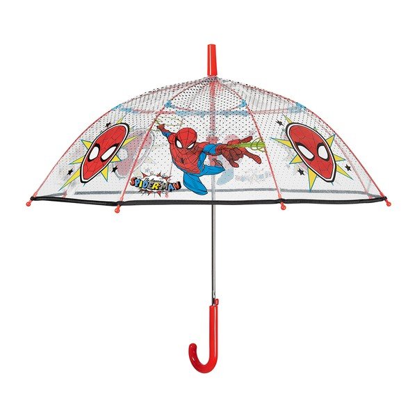 Skaidrus vėjo nepraleidžiantis vaikiškas skėtis Ambiance Spiderman Marvel, ⌀ 74 cm