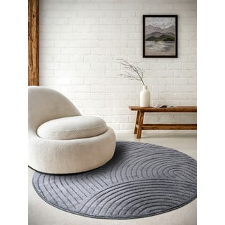 Apvalios formos kilimas antracito spalvos ø 160 cm Panglao New York Anthracite – Elle Decoration