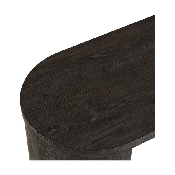 Tamsiai rudos spalvos konsolinis staliukas iš ąžuolo 38x114 cm Bibione – House Nordic-image-4