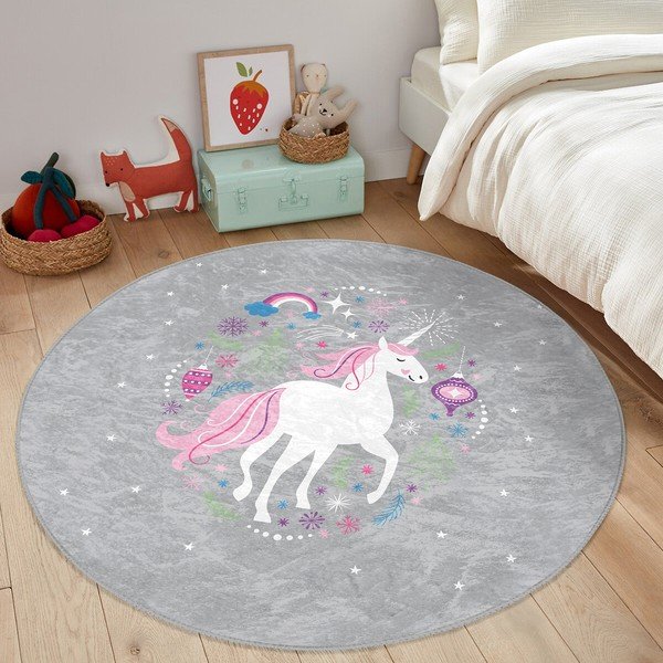 Vaikiškas kilimas pilkos spalvos ø 120 cm Comfort – Mila Home-image-4