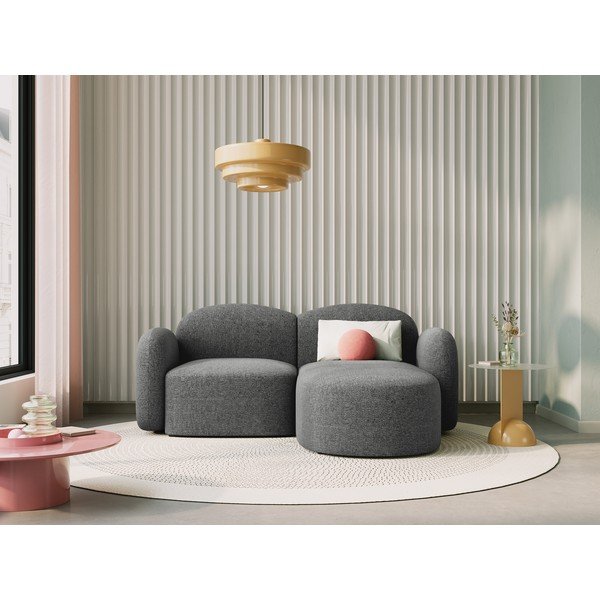 Kampinė sofa tamsiai pilkos spalvos (su dešiniuoju kampu) Blair – Micadoni Home-image-1