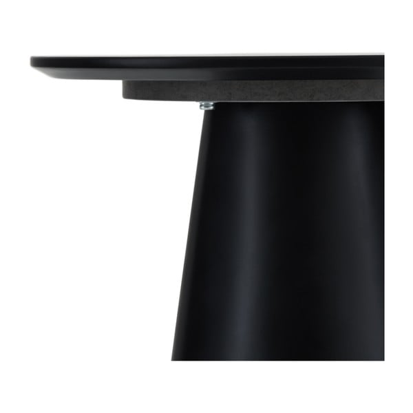 Kavos staliukas juodos spalvos/šviesiai pilkos spalvos su marmuro dekoro stalviršiu ø 45 cm Tango – Furnhouse-image-3