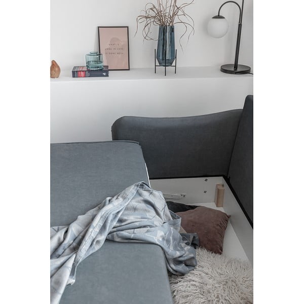 Pilkos spalvos aksominė sofa-lova Miuform Tender Eddie-image-1