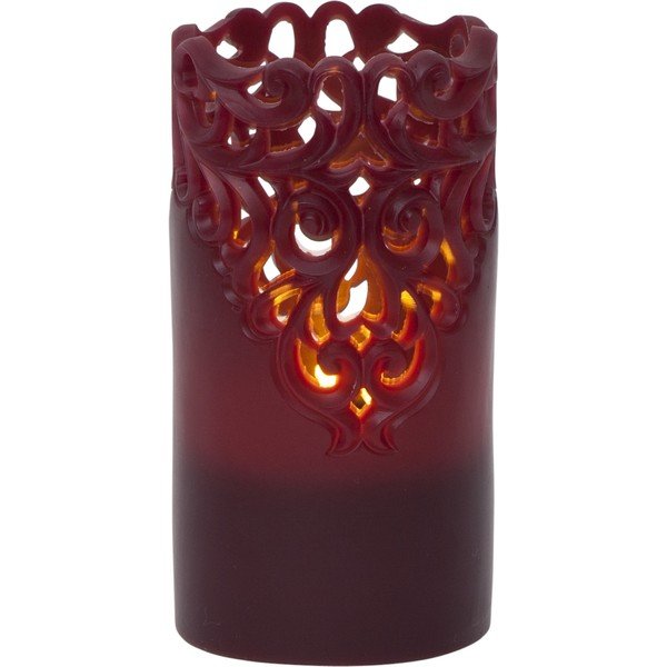 Raudona vaškinė LED žvakė Star Trading Clary, aukštis 15 cm-image-2