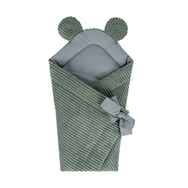 Žalios spalvos iš kordinio velveto kūdikio vystyklas 35x65 cm – Meowbaby