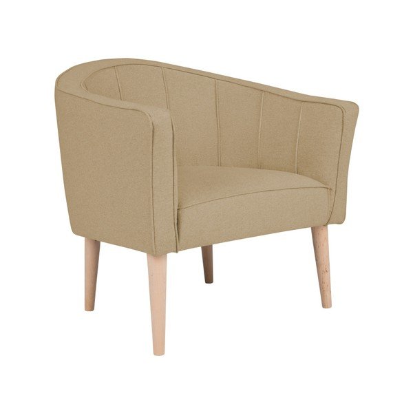 Smėlio spalvos fotelis Kooko Home Piri
