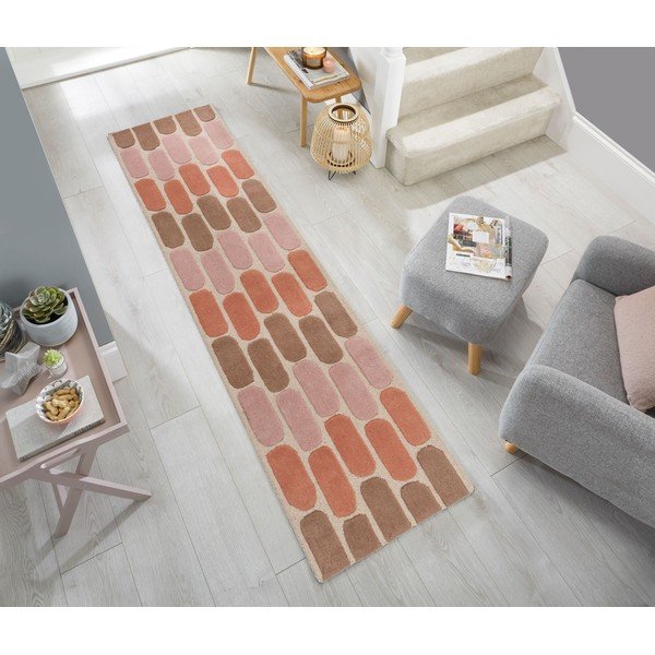 Oranžinis vilnonis kilimėlis Flair Rugs Fossil, 60 x 230 cm-image-4