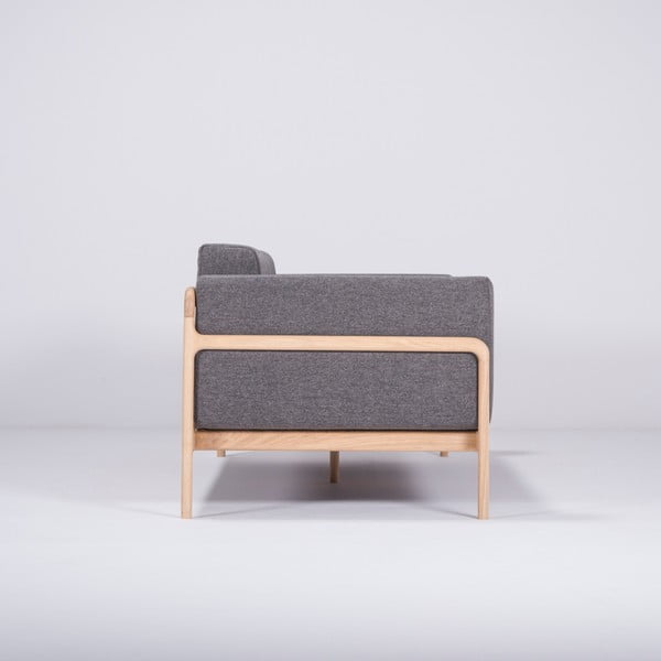 Tamsiai pilka sofa su ąžuolo konstrukcija Gazzda Fawn, 210 cm-image-2