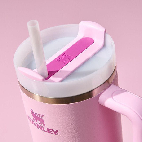 Rožinės spalvos iš nerūdijančio plieno su šiaudeliu termosas 1,18 l Quencher H2.0 FlowState Tumbler Cherry Blossom – Stanley-image-3
