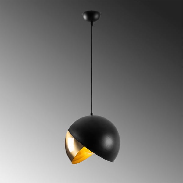 Kabantis šviestuvas juodos spalvos/bronzinės spalvos ø 30 cm su metaliniu gaubtu Pacman – Opviq lights-image-3