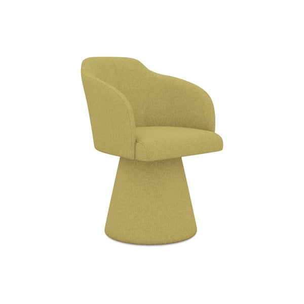 Geltonos spalvos iš audinio valgomojo kėdė Kanoa – Makamii