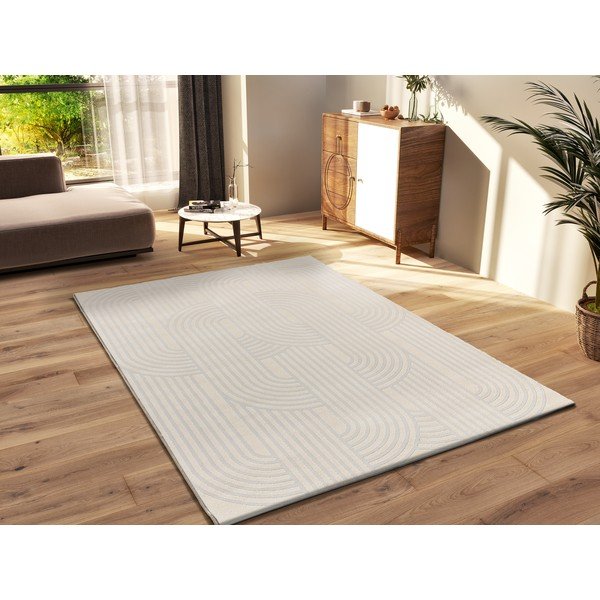 Šviesiai pilkos spalvos/dramblio kaulo spalvos kilimas 160x230 cm Baresa – Universal-image-1