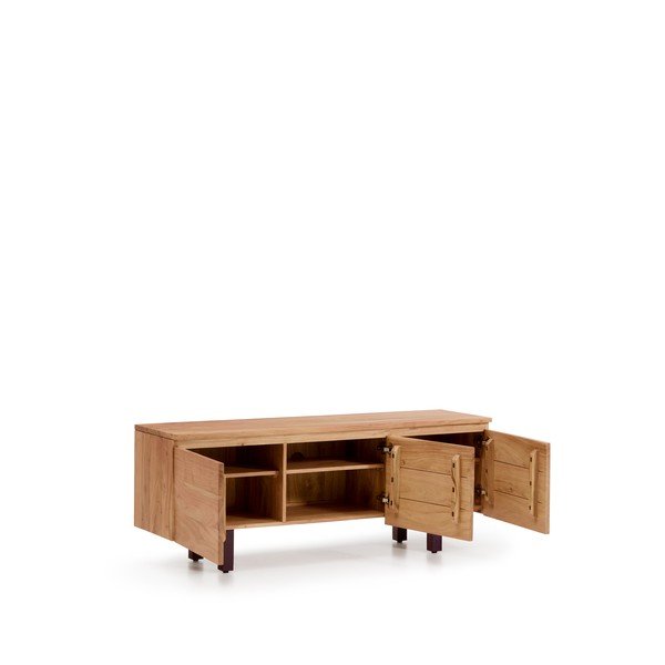 Natūralios spalvos iš akacijos masyvo TV spintelė 150x58x40 cm Uxue – Kave Home-image-4