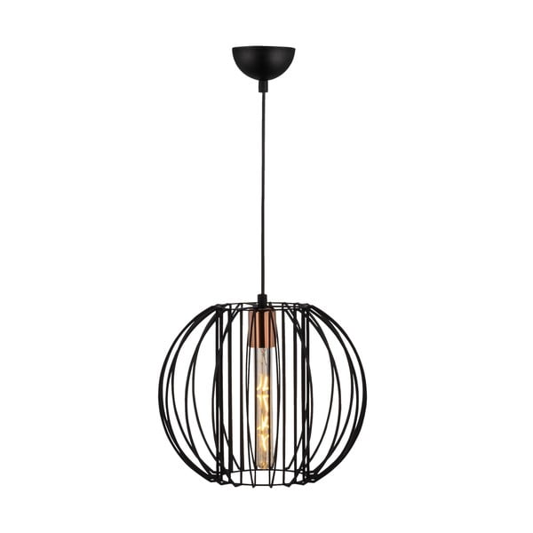 Kabantis šviestuvas juodos spalvos/bronzinės spalvos ø 33 cm su metaliniu gaubtu Fellini – Opviq lights