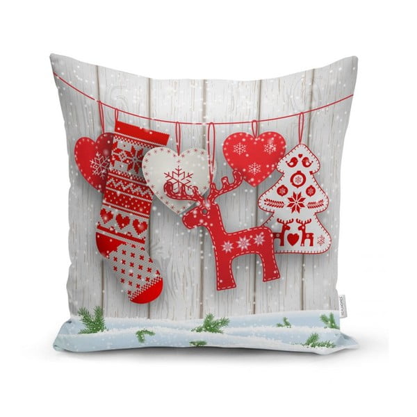4 kalėdinių pagalvių užvalkalų ir staltiesės rinkinys Minimalist Cushion Covers Snowflakes-image-2