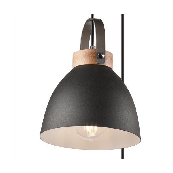 Kabantis šviestuvas juodos spalvos ø 37 cm su metaliniu gaubtu Danielle – LAMKUR-image-3