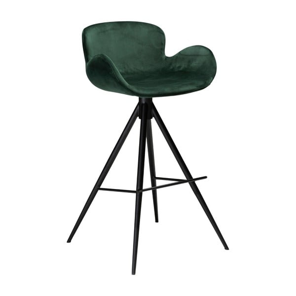 Tamsiai žalia baro kėdė DAN-FORM Denmark Gaia Velvet, aukštis 98 cm