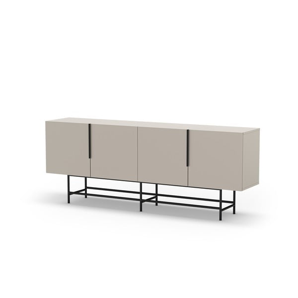 Žema šoninė spintelė kreminės spalvos 200x77,5 cm Eldia – Marckeric-image-4