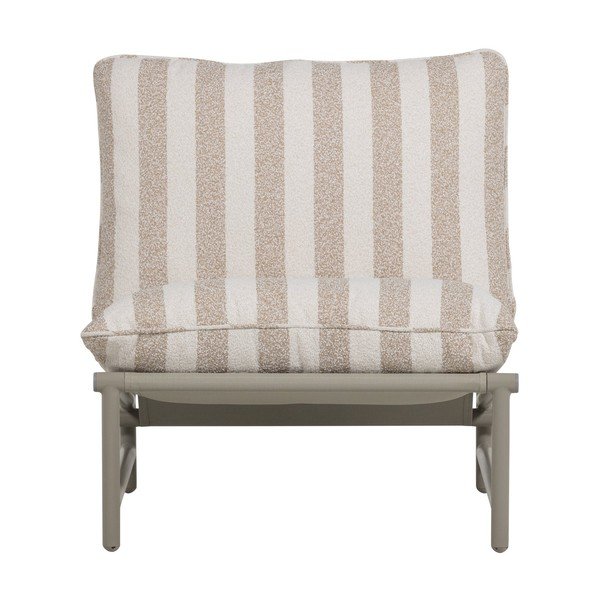 Smėlio spalvos metalinis/paminkštinto audinio sodo krėslas Elvo – WOOOD-image-2