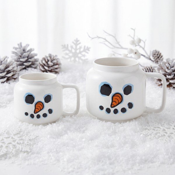 Baltos spalvos iš keramikos vaikiškas puodelis latte kavai 530 ml Snowman – LEGO®-image-2