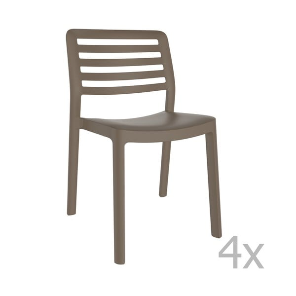 4 šokolado rudos spalvos sodo kėdžių rinkinys "Resol Wind