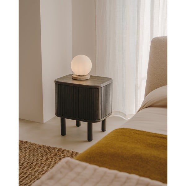 Naktinis staliukas tamsiai rudos spalvos Mailen – Kave Home-image-1