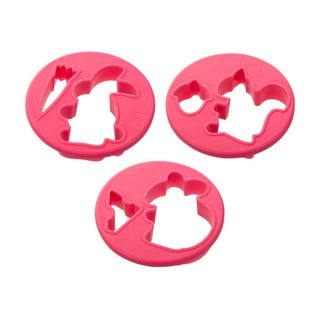 3 rožinių pjaustyklių rinkinys Zenker Animal, ø 8 cm