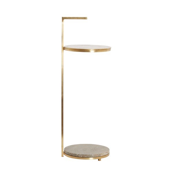 Su marmuriniu stalviršiu apvalios formos šoninis stalas ø 26 cm Leda – Light & Living