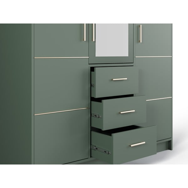 Žalioji spinta su veidrodžiu 147x200 cm Burren - Cosmopolitan Design-image-1