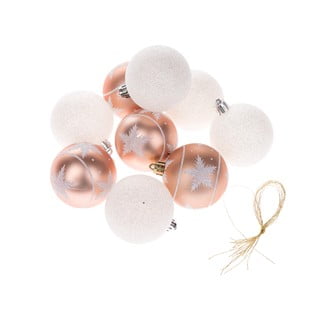 9 rožinių ir baltų kalėdinių pakabinamų dekoracijų rinkinys Dakls