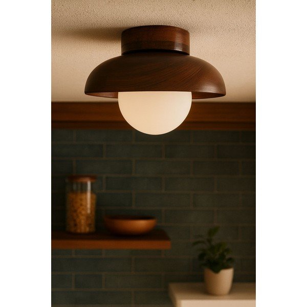 Rudos spalvos lubinis šviestuvas ø 24 cm su stiklo gaubtu Elsa – Opviq lights-image-1