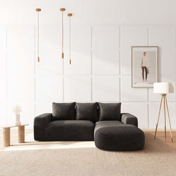 Antracito spalvos kampinė sofa (su dešiniuoju kampu/su gultu) Monce – Rodier-image-1