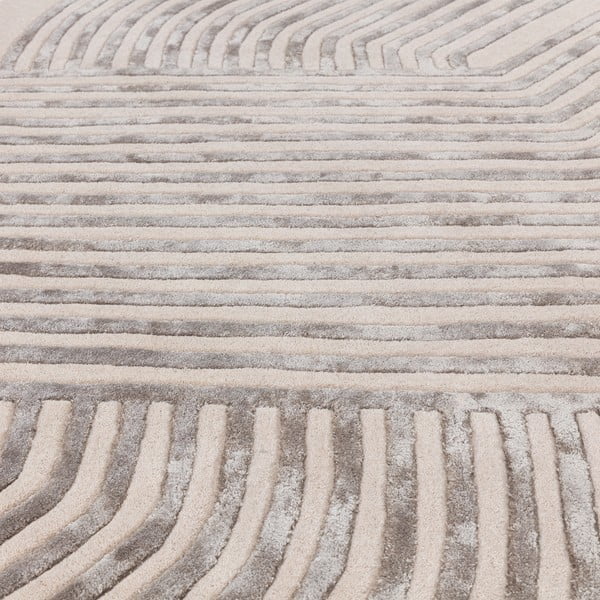 Rankų darbo iš vilnos mišinio kilimas kreminės spalvos 160x230 cm Matrix – Asiatic Carpets-image-3