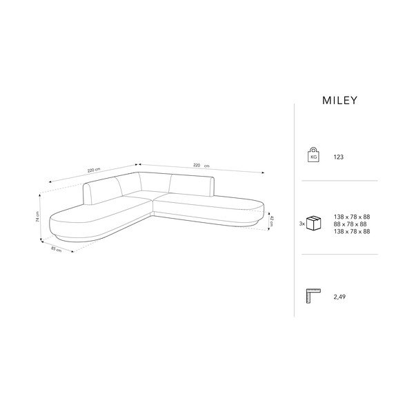 Kreminė kampinė sofa Miley - Micadoni Home-image-4
