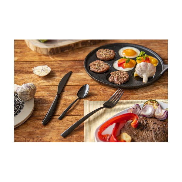 Juodi nerūdijančio plieno stalo įrankiai 24 vnt. Black Luxure - Orion-image-1