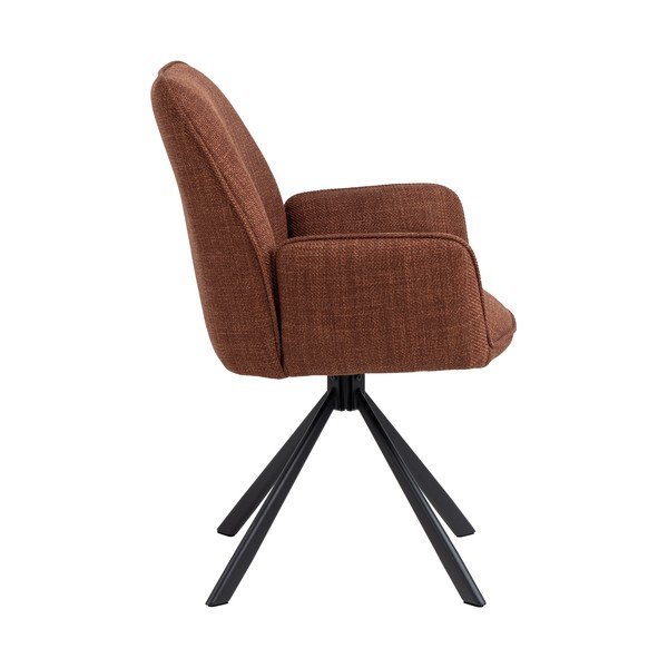 Raudonos plytų spalvos iš audinio valgomojo kėdžių komplektas su porankiais 2 vnt. Glenda – Actona-image-3