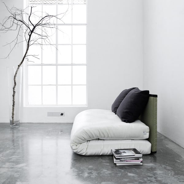 Lova / sofa "Sano", šviesi su juodomis pagalvėlėmis