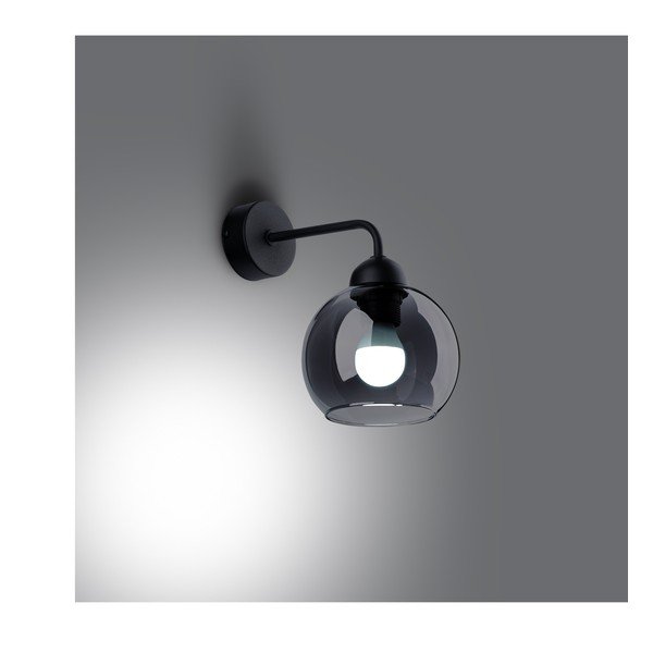 Juodos spalvos sieninė lempa ø 15 cm Grande – Sollux-image-2