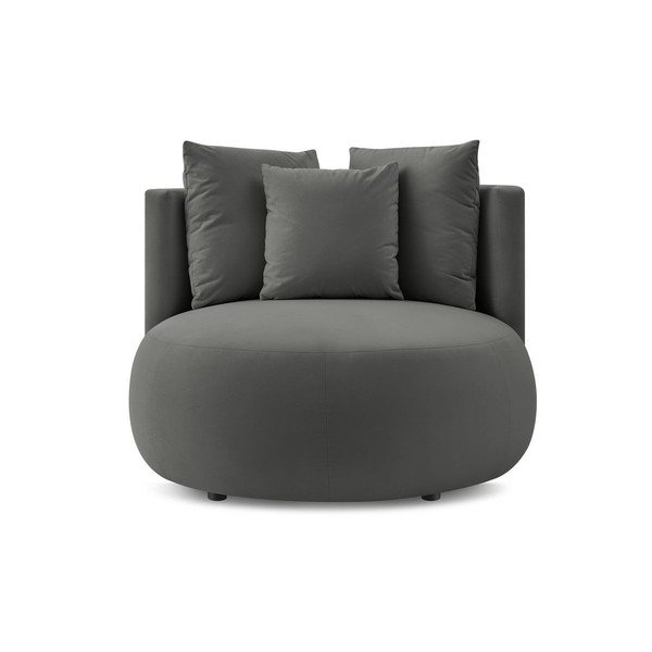 Šviesiai pilkos spalvos krėslas iš velveto Cesar – Bobochic Paris-image-3