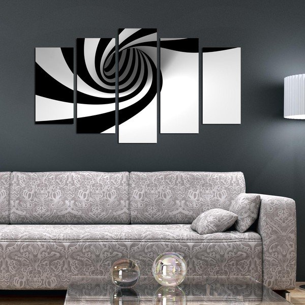 Spiralinis nespalvotas kelių dalių paveikslas, 110 x 60 cm-image-1