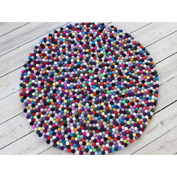 Margas vilnos kilimas Wooldot Ball Rugs Multi Pang, ⌀ 200 cm-image-1