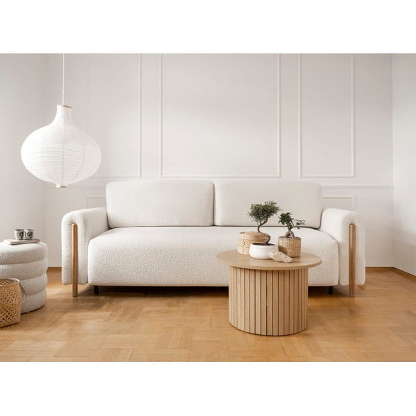 Dramblio kaulo spalvos iš boucle sulankstoma/su sandėliavimo vieta sofa 244 cm Arcadova – ELTAP-image-1