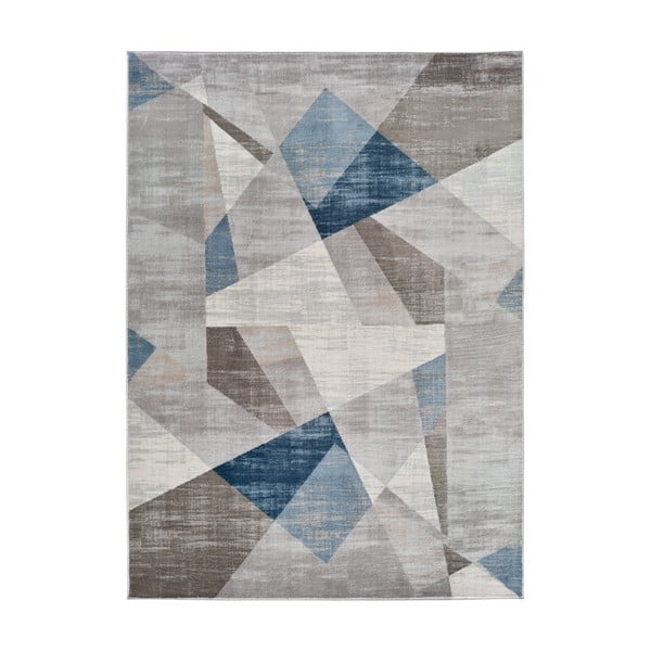 Pilkos ir mėlynos spalvos kilimas "Universal Babek Geo", 133 x 195 cm
