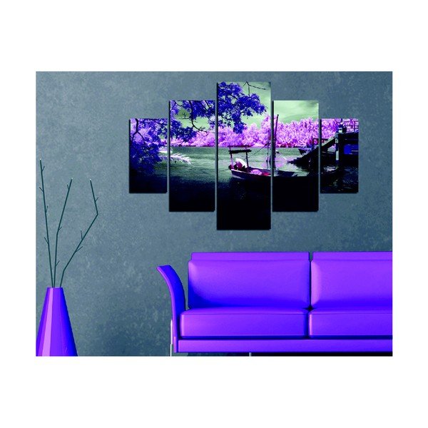 Daugiasluoksnis paveikslas "Purpurinis vanduo", 92 x 56 cm-image-1