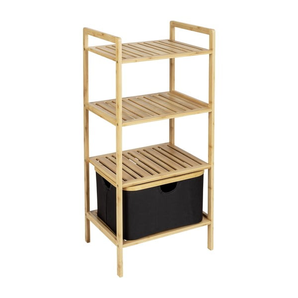 Juoda/natūrali bambuko vonios kambario lentyna 44x93,5 cm Ecori - Wenko-image-3